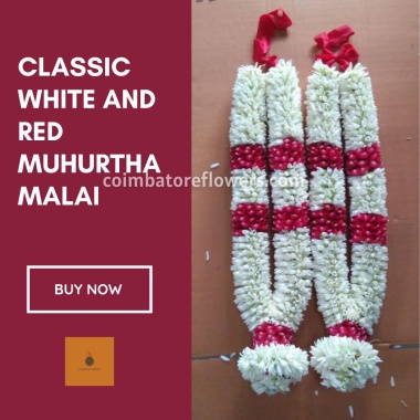 Classic White and Red Muhurtha Malai