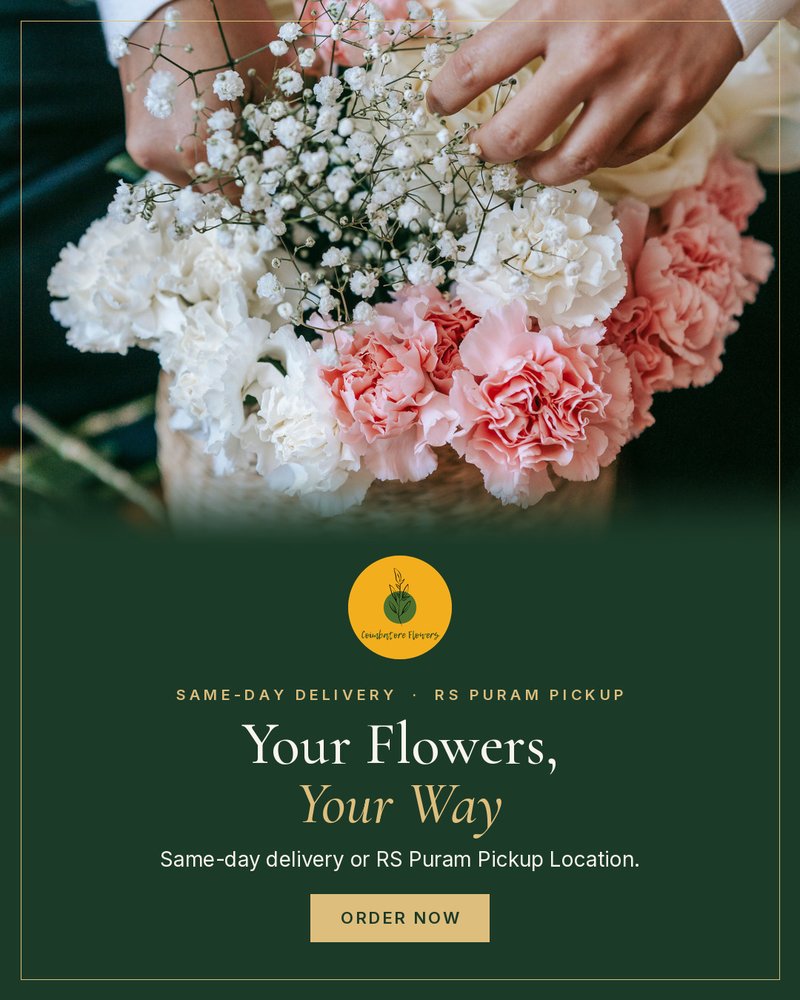 Your Flowers, Your Way - same-day delivery and Coimbatore Flowers Pickup Location in RS Puram
